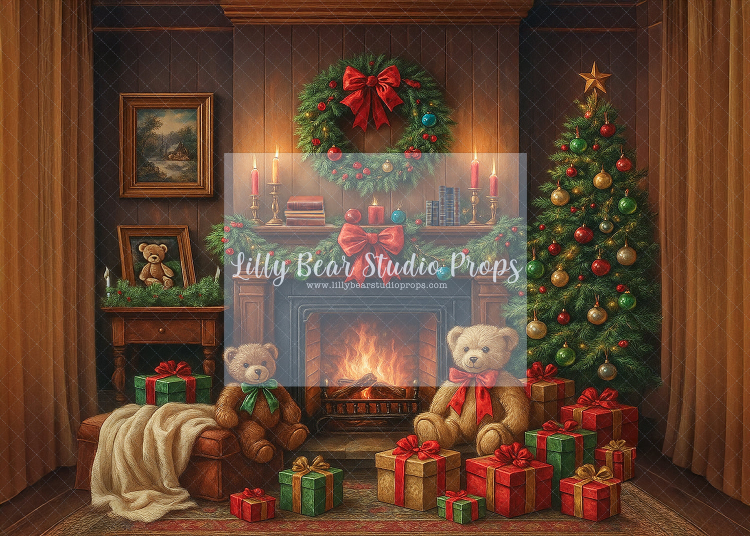 Christmas Teddy Scene