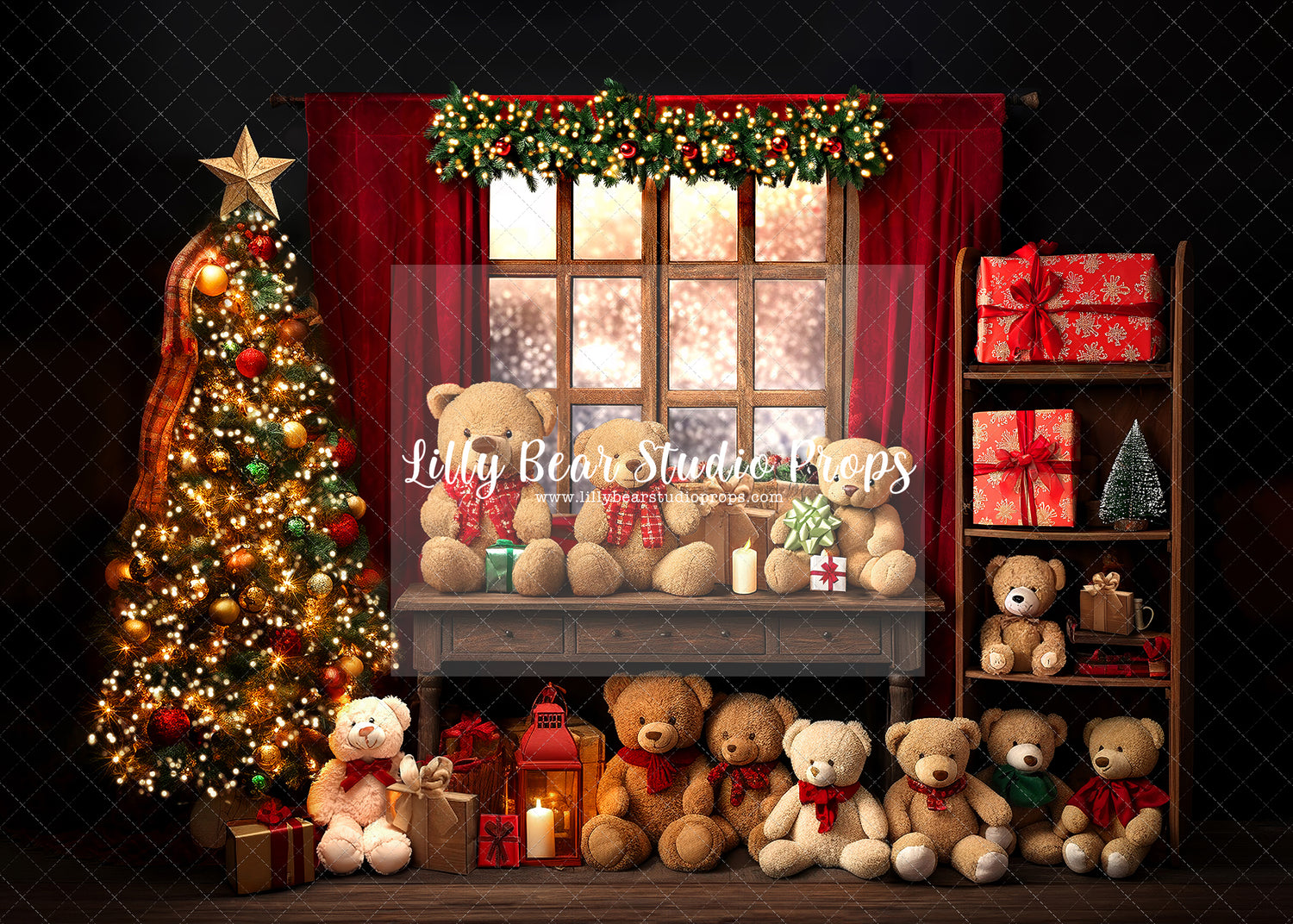 Christmas Teddy Window