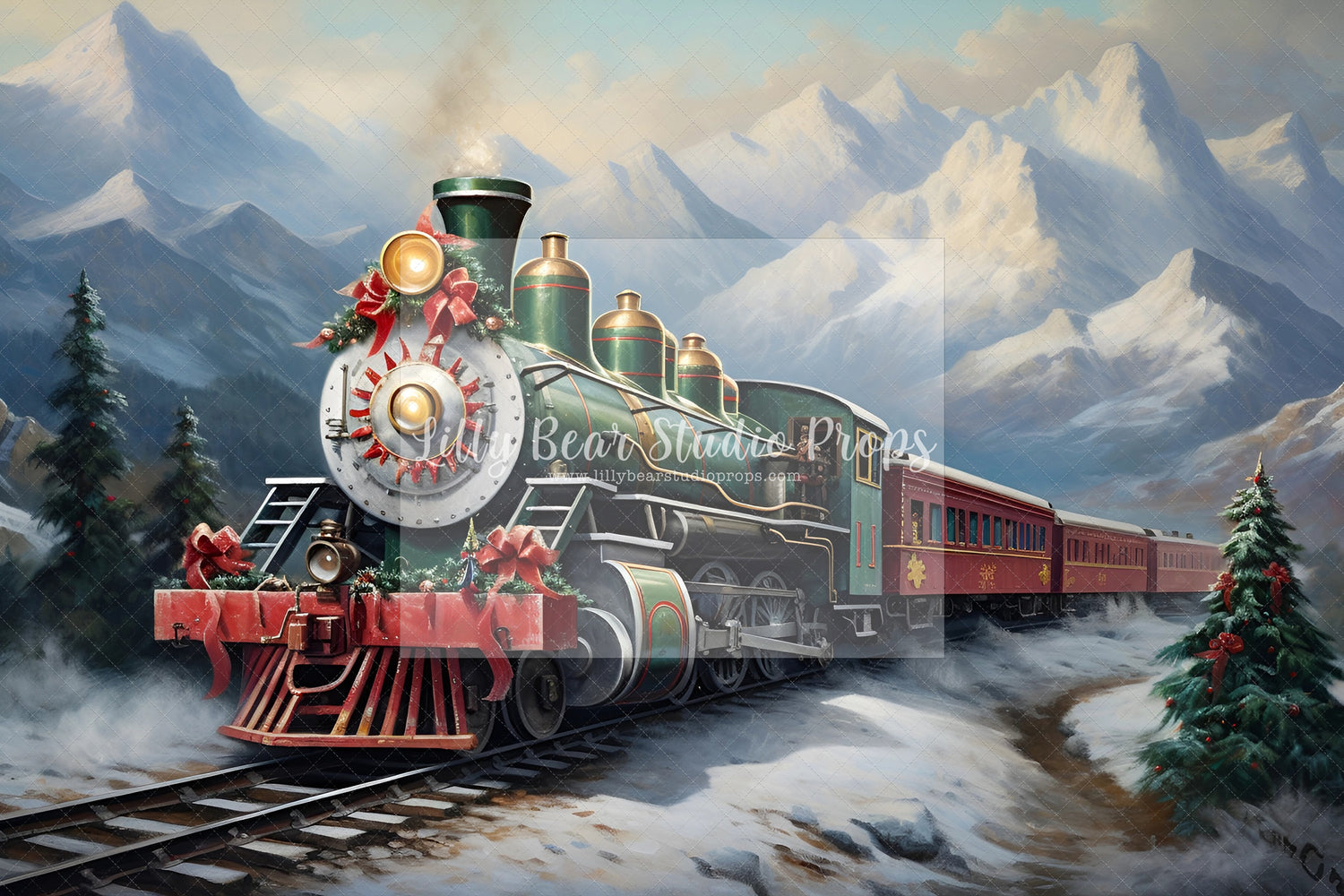 Christmas Train in Mountains