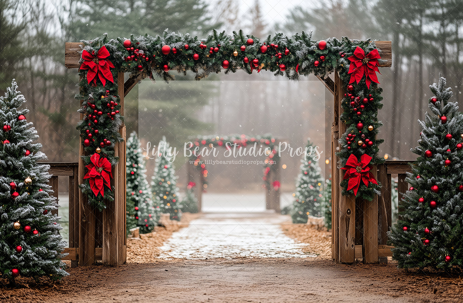 Christmas Tree Poinsettia Arch