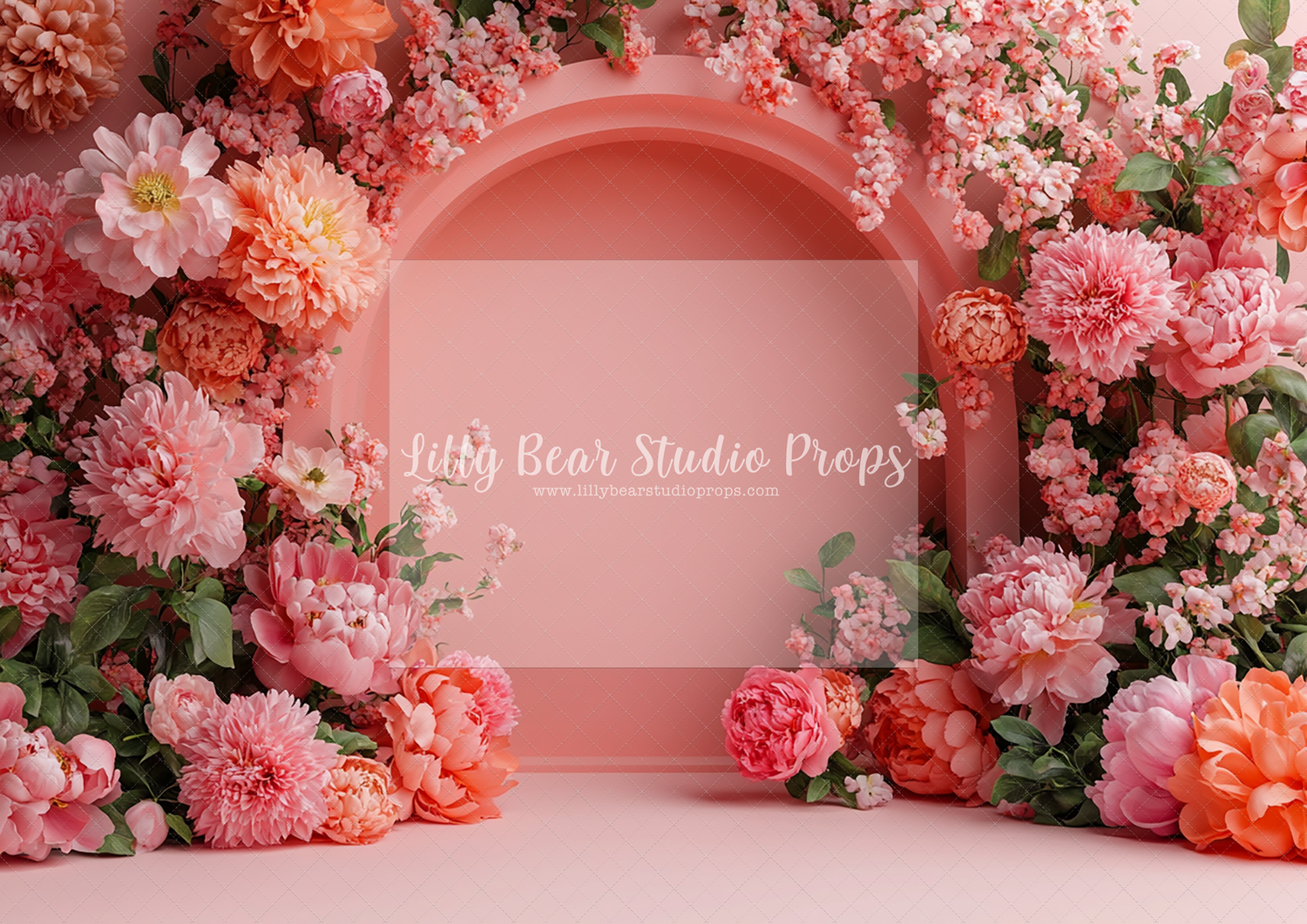 Coral Blooms Arch Wall