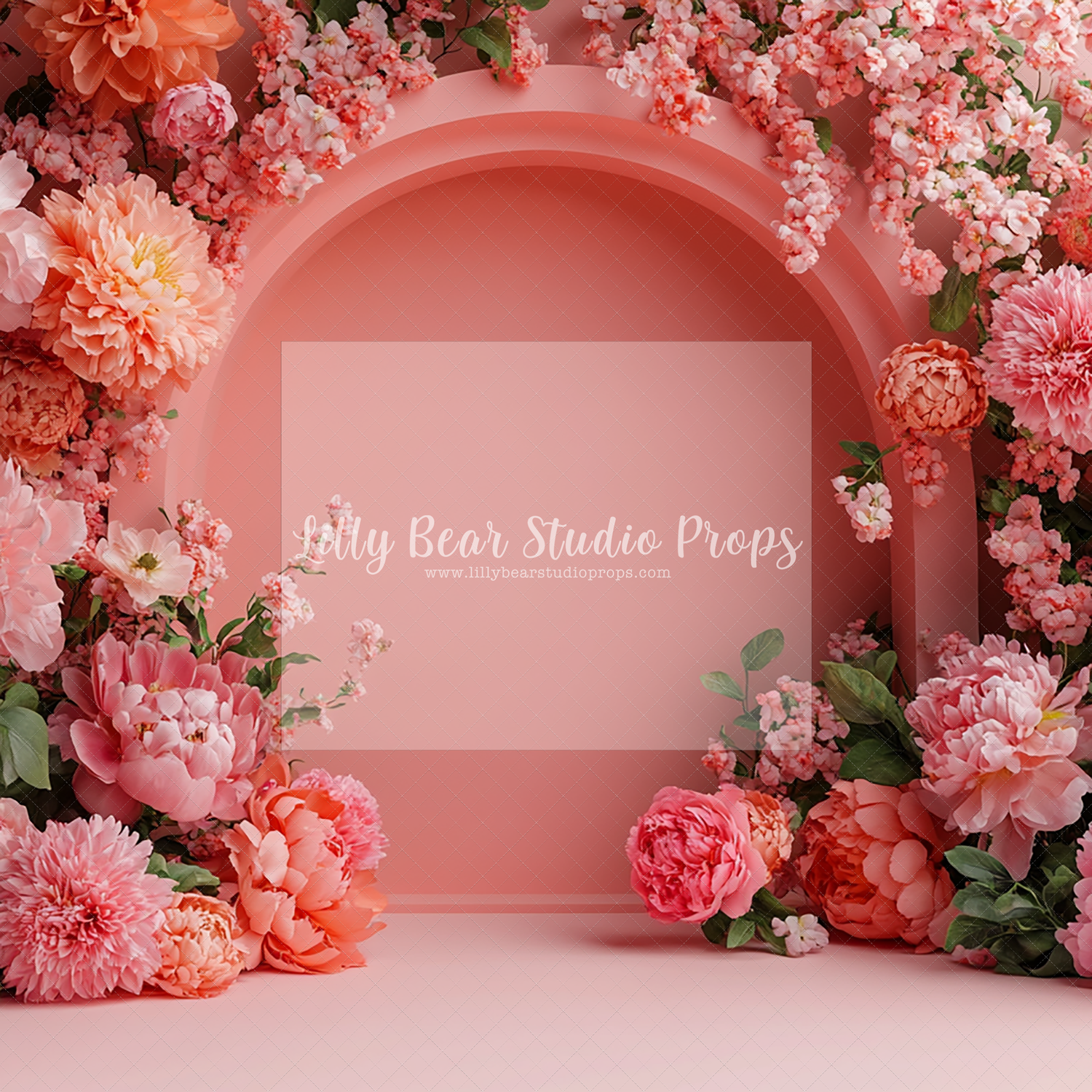 Coral Blooms Arch Wall