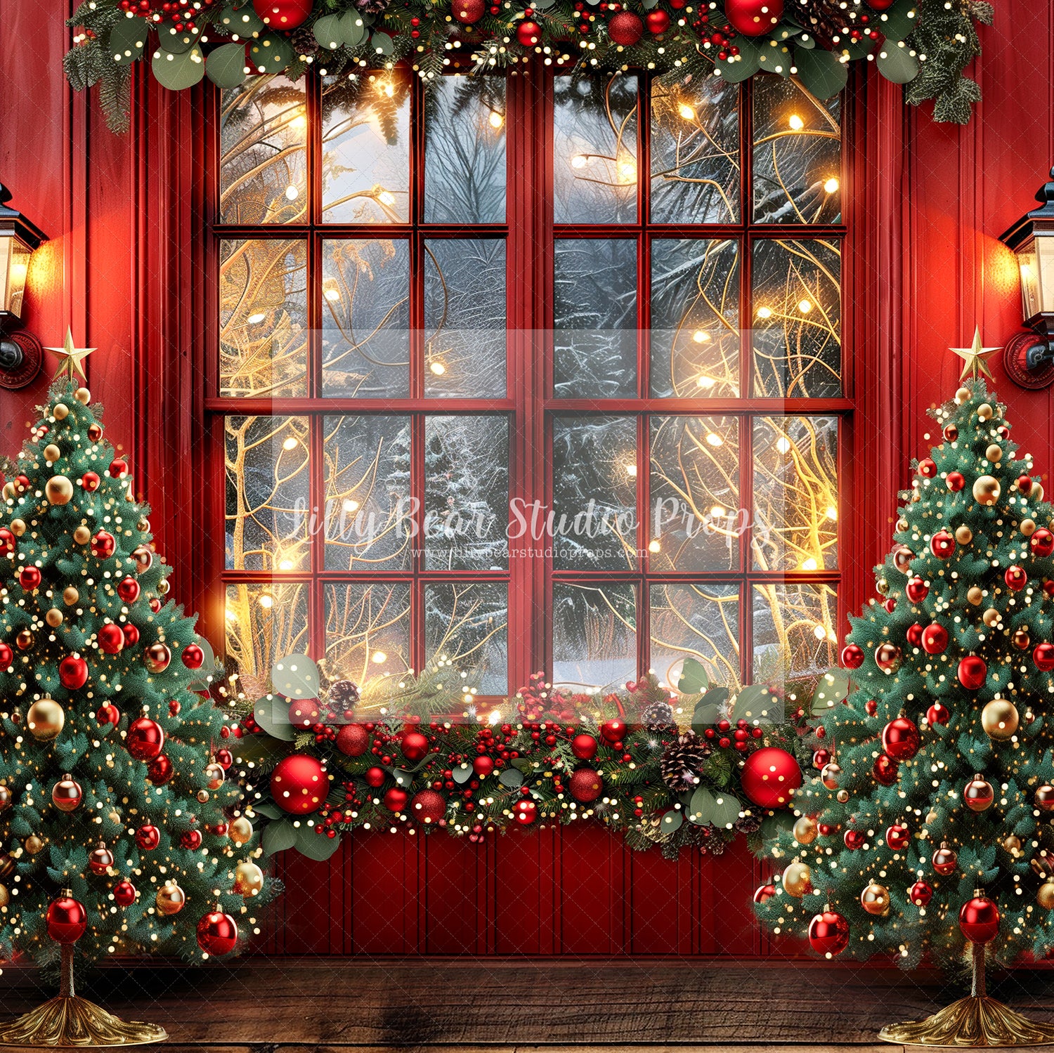 Cosy Red Christmas Window