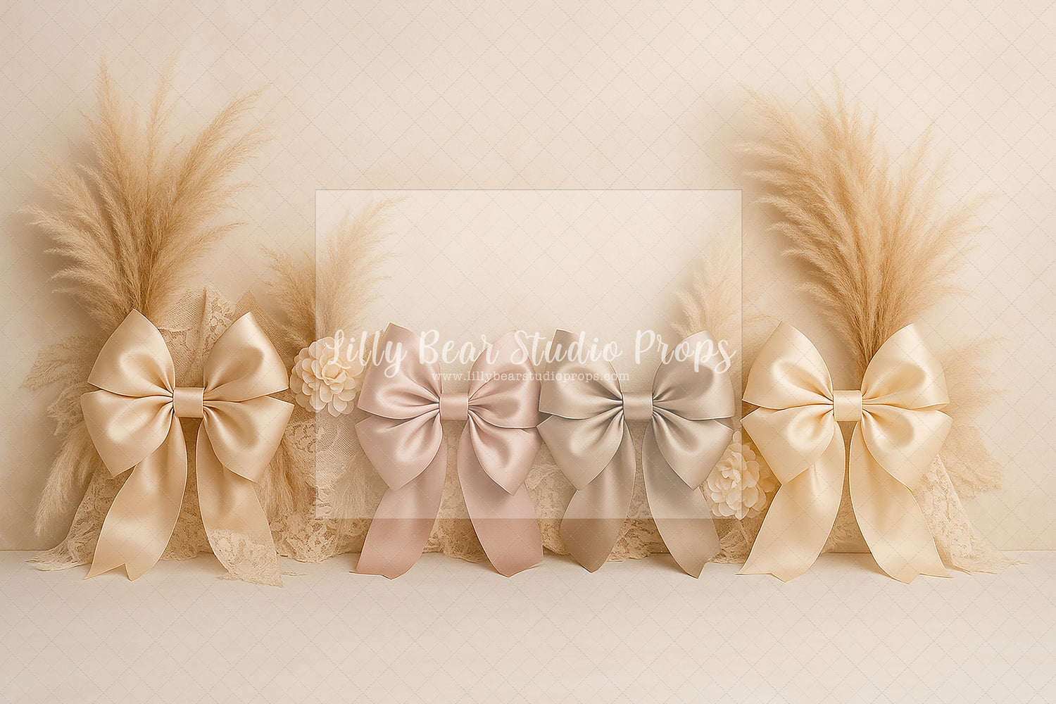 Creamy Satin & Lace Bows