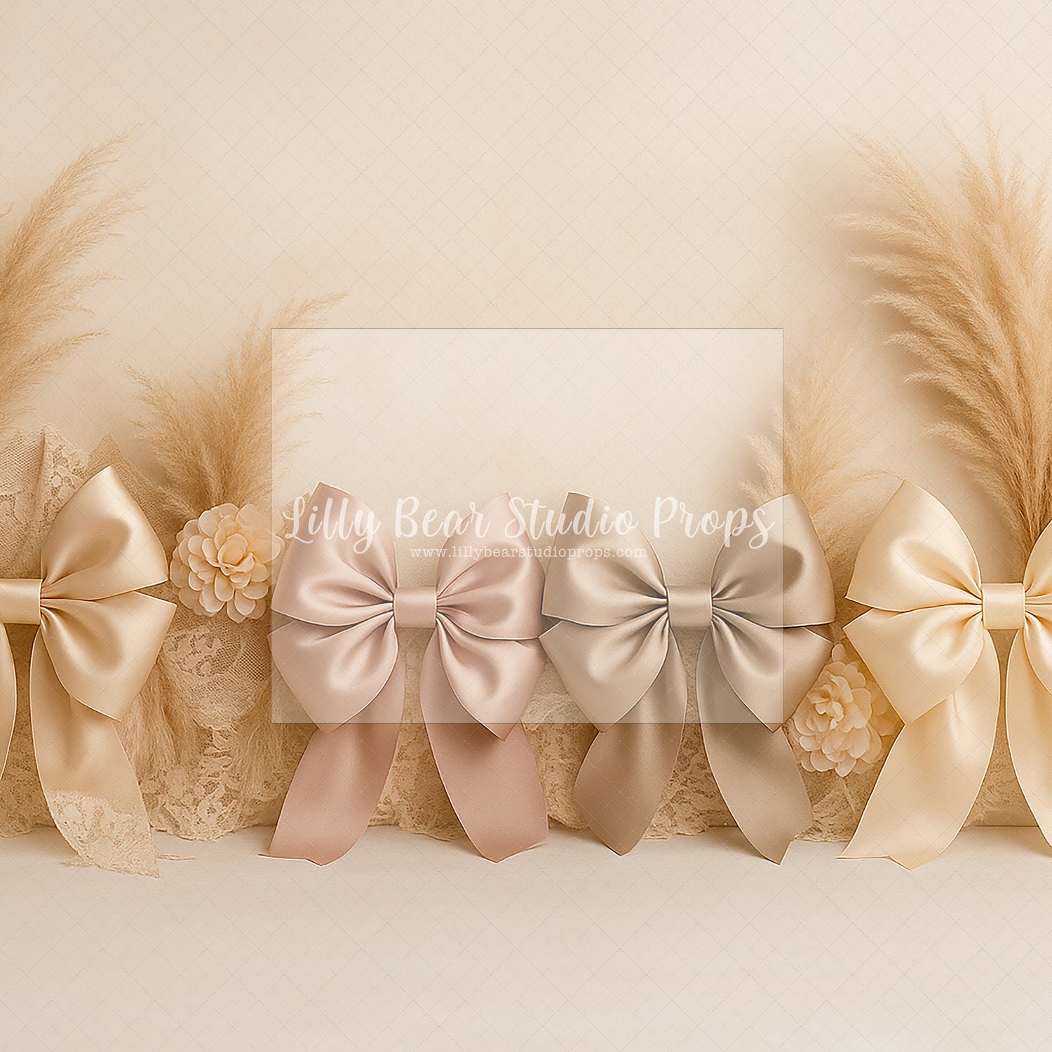 Creamy Satin & Lace Bows