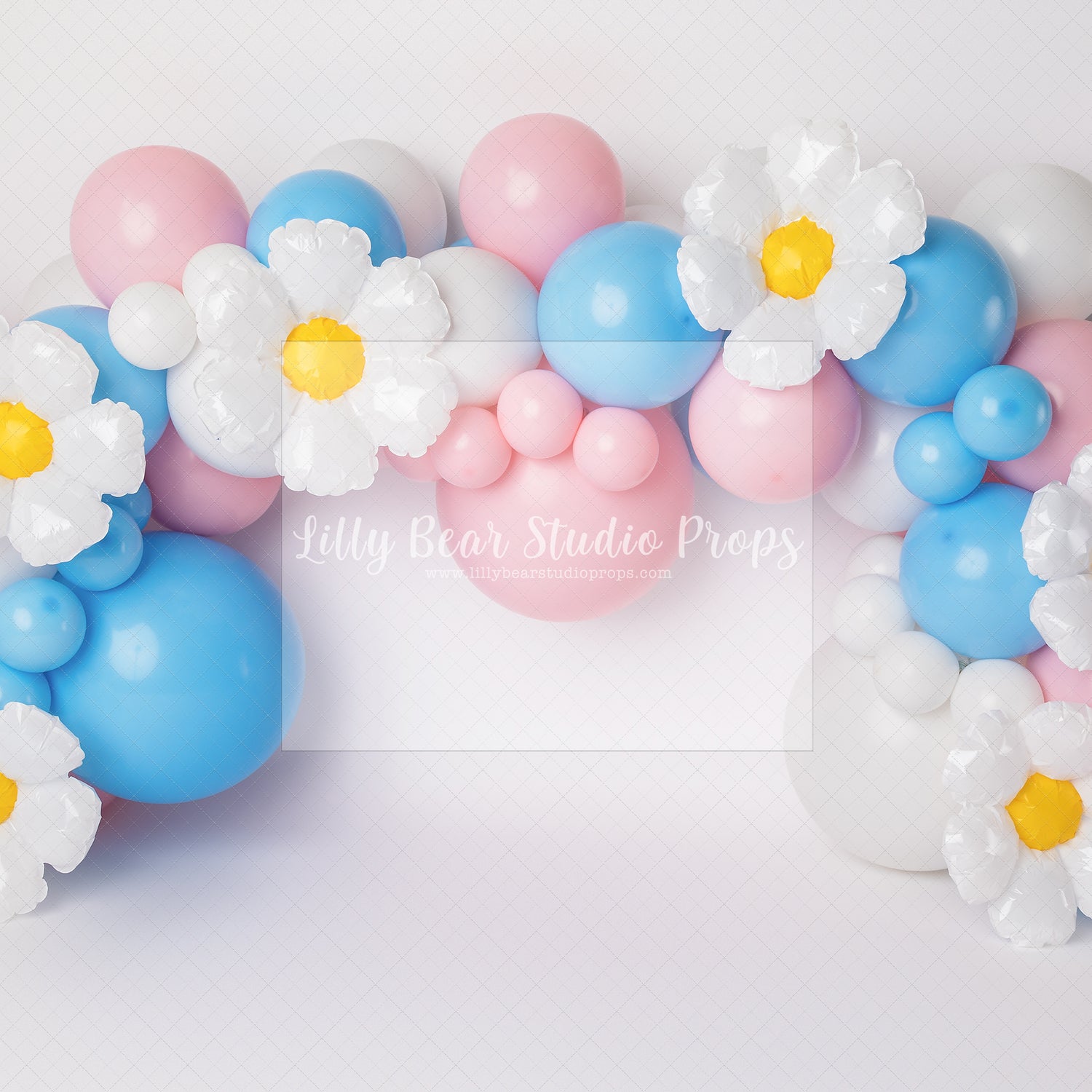 Daisies with Pink & Blue Balloons