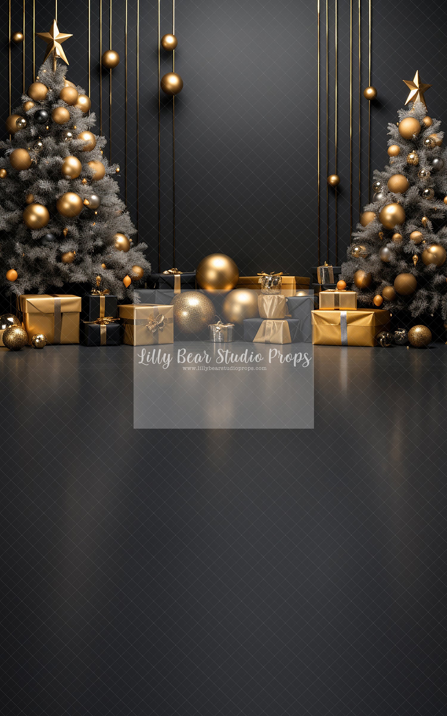Dark Christmas Gold Elegance - Sweep Option