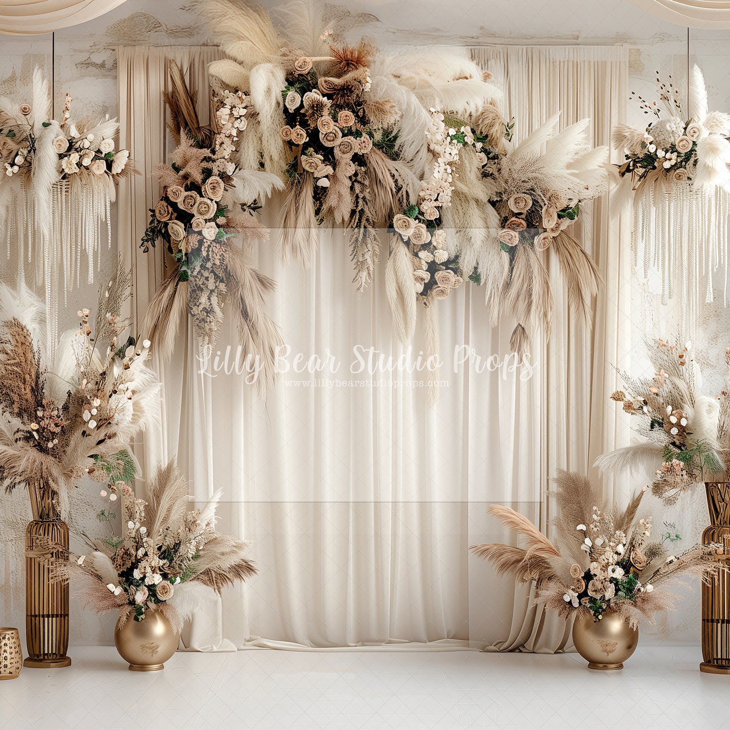 Deep Gold Pampas Vases