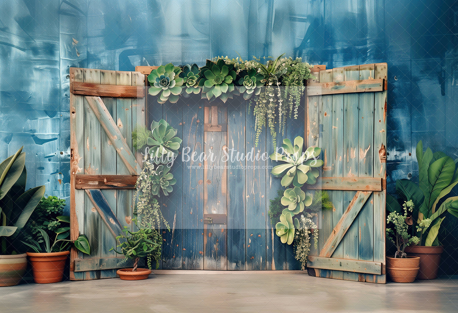 Denim Succulent Doors