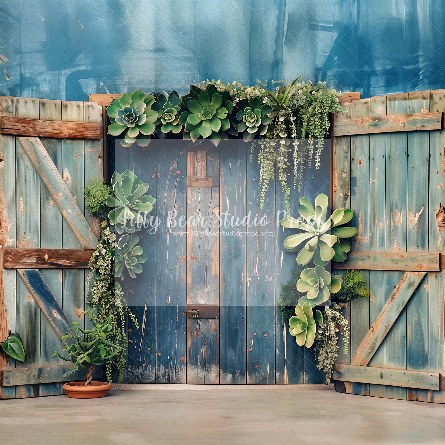 Denim Succulent Doors