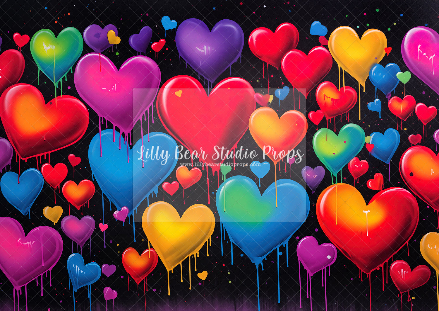 Drip Paint Hearts