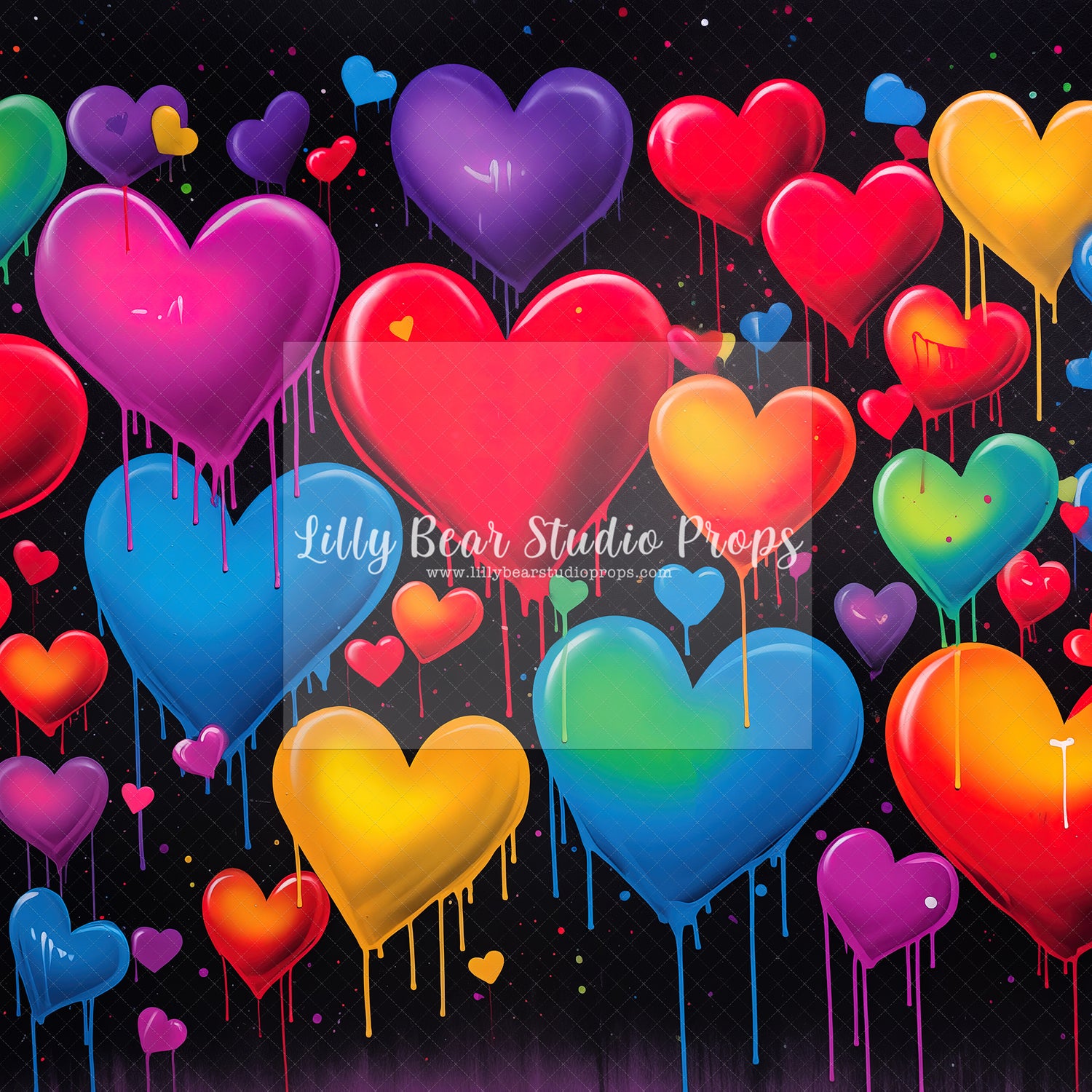 Drip Paint Hearts