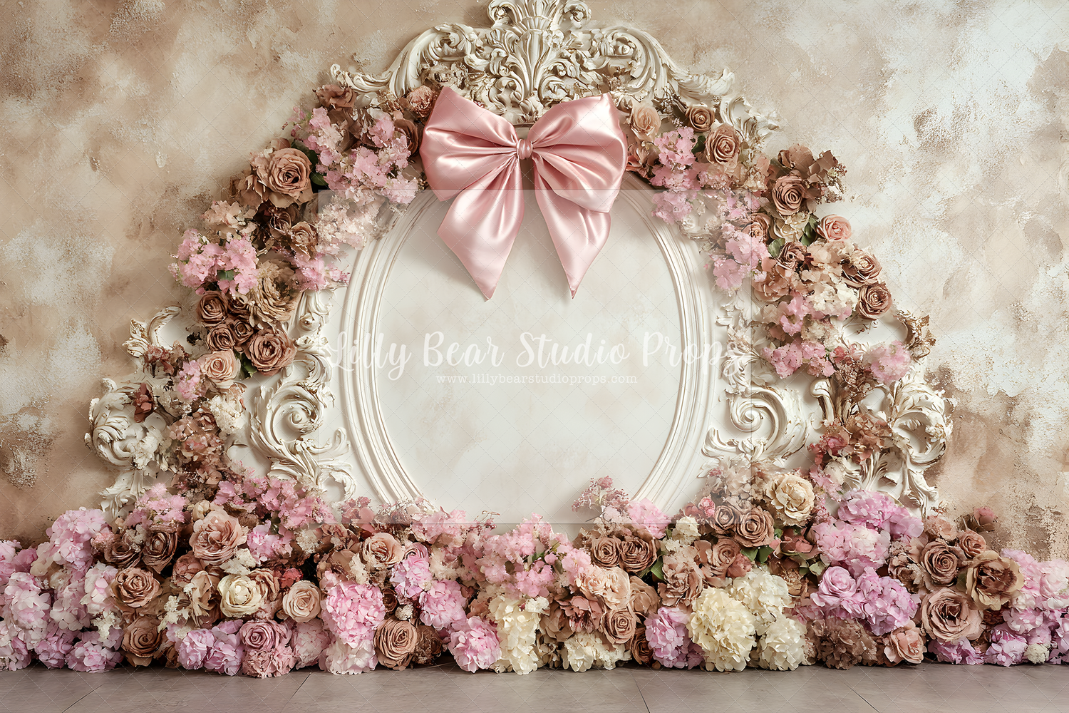 Elegant Floral & Satin Ribbon Frame