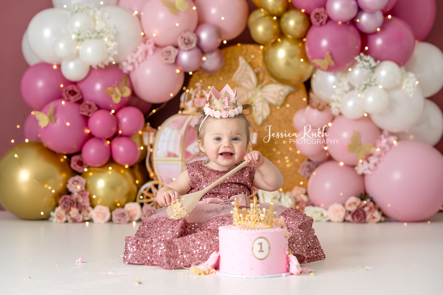 Pink & Gold Princess Balloons