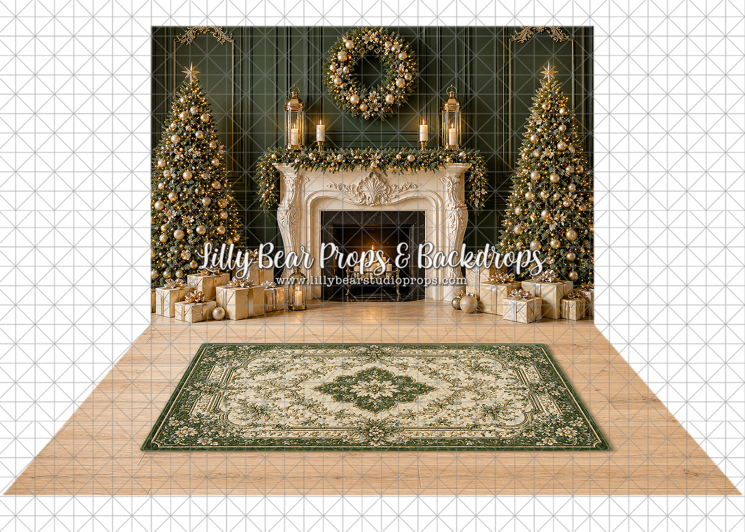 Emerald Holiday Manor Fireplace Combo