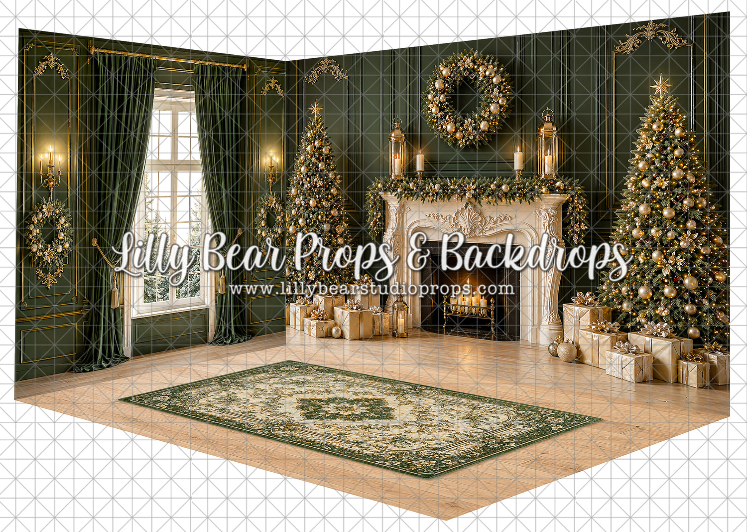 Emerald Holiday Manor Fireplace Room