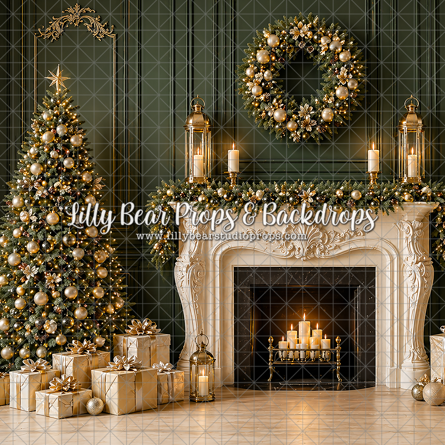Emerald Holiday Manor Fireplace