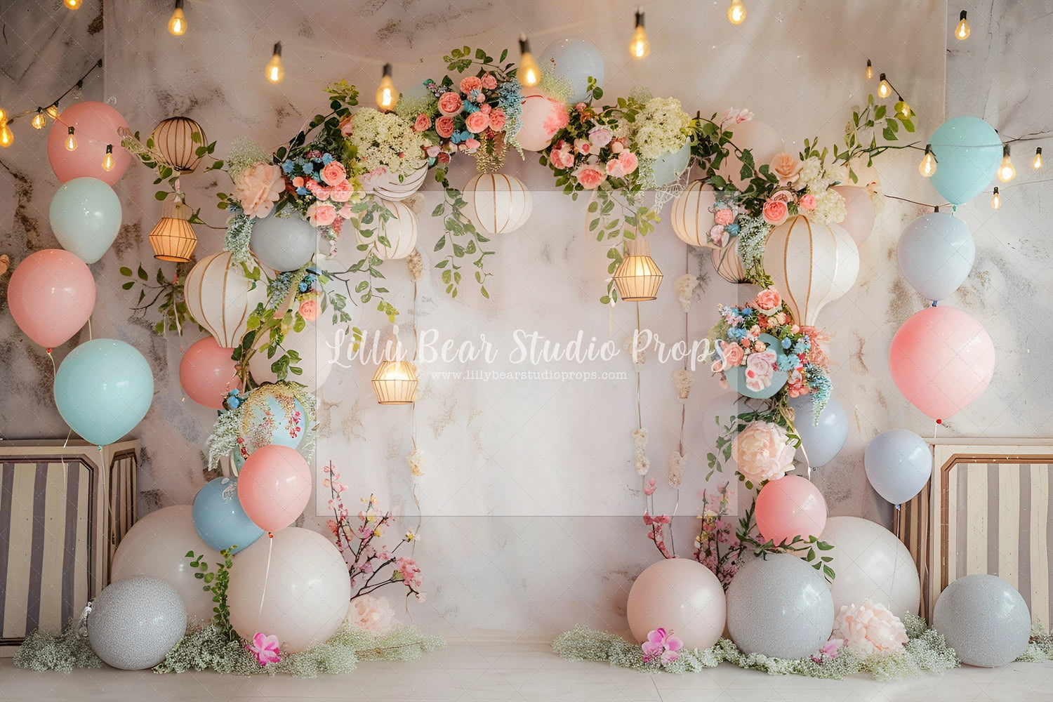 Encanto Designer Soft Pastel Florals & Balloons