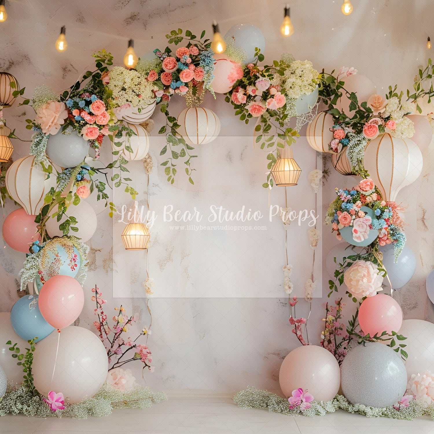Encanto Designer Soft Pastel Florals & Balloons