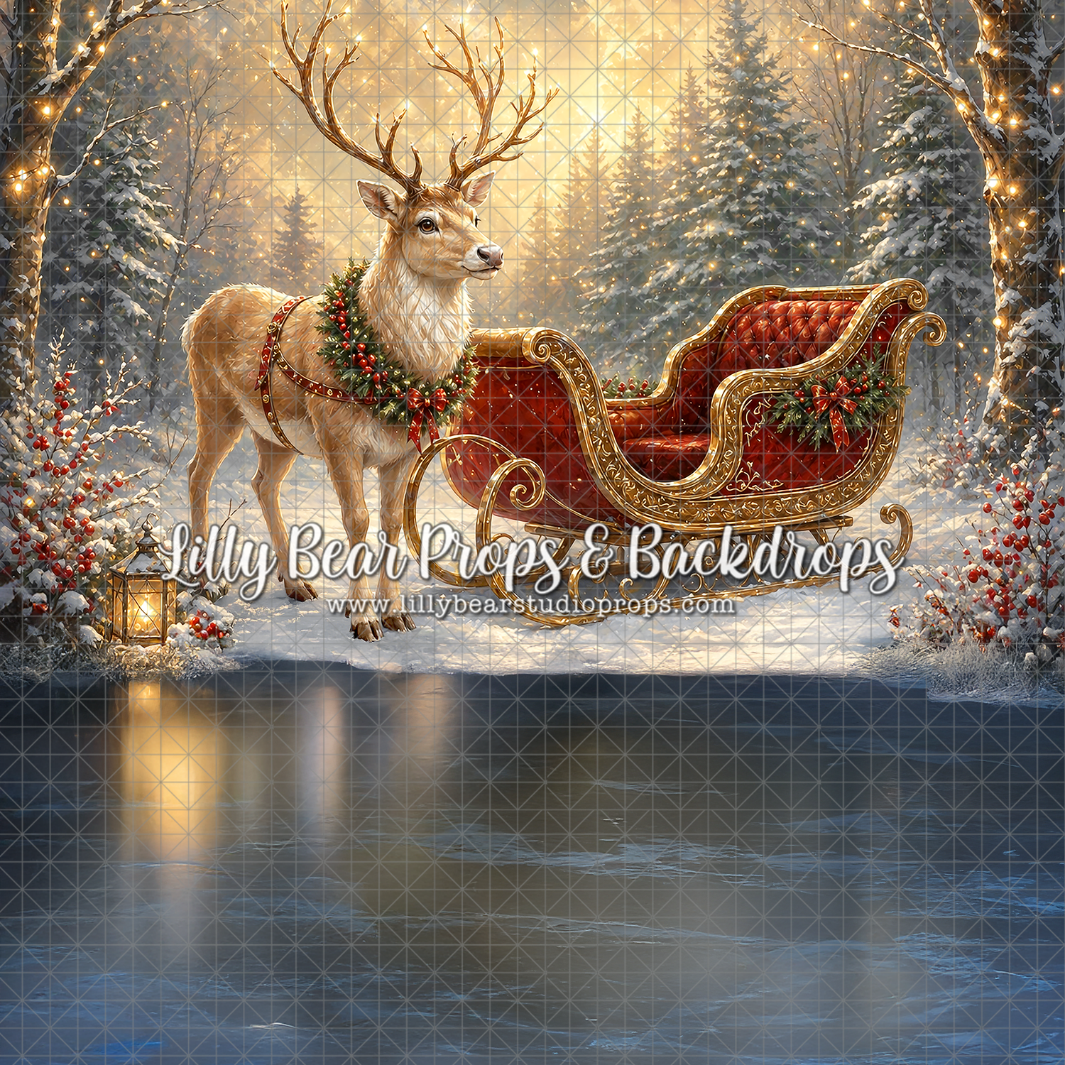 Enchanted Sleigh Ride Frozen Lake - Sweep Option