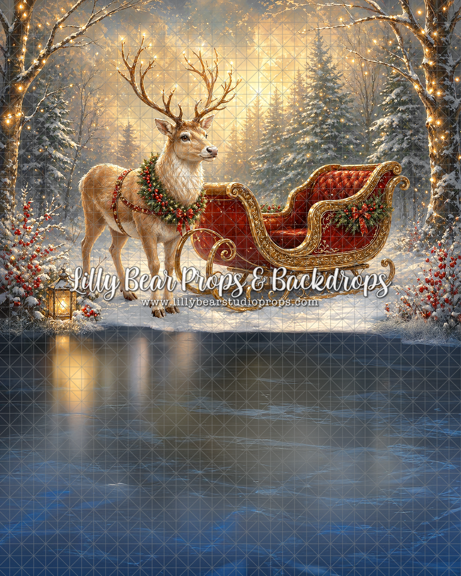 Enchanted Sleigh Ride Frozen Lake - Sweep Option