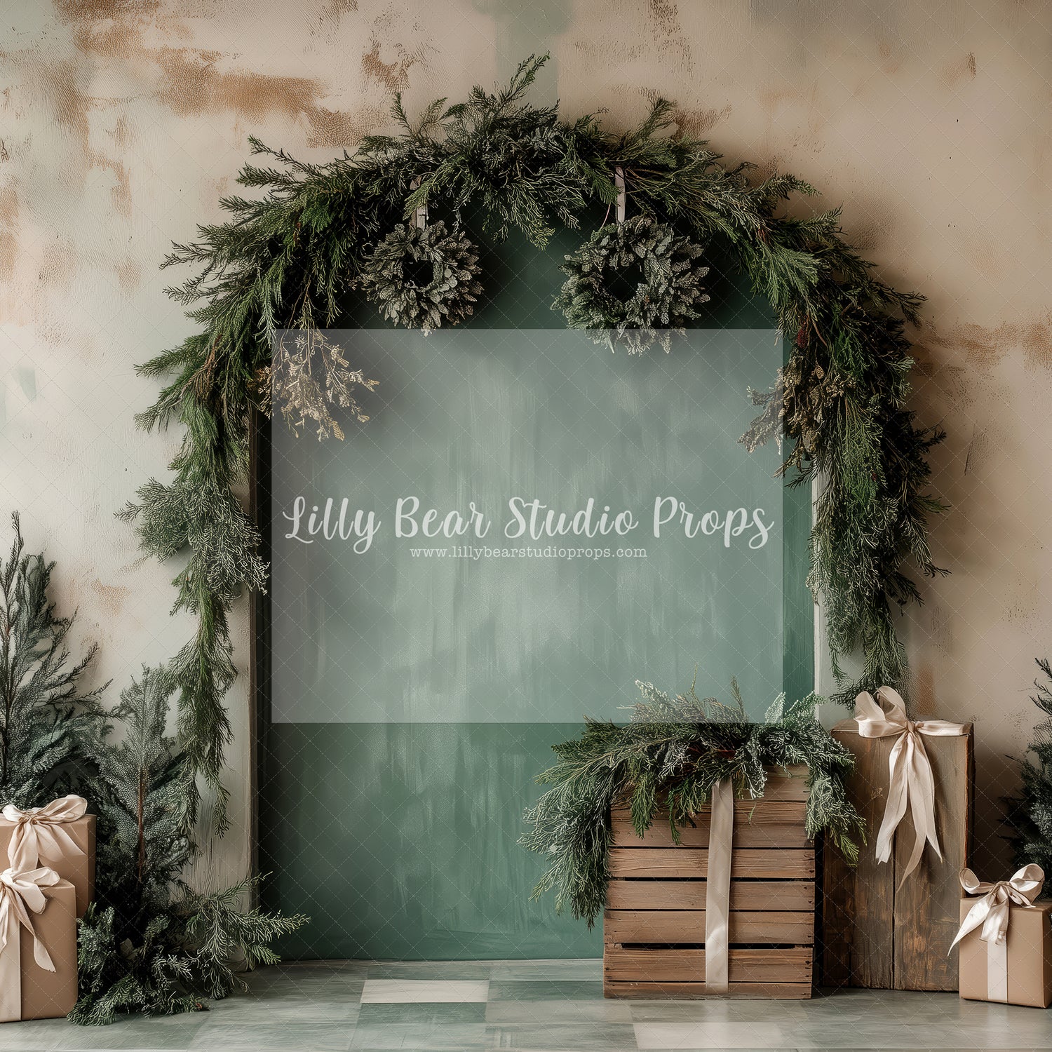 Evergreen branches and Kraft Paper Gifts