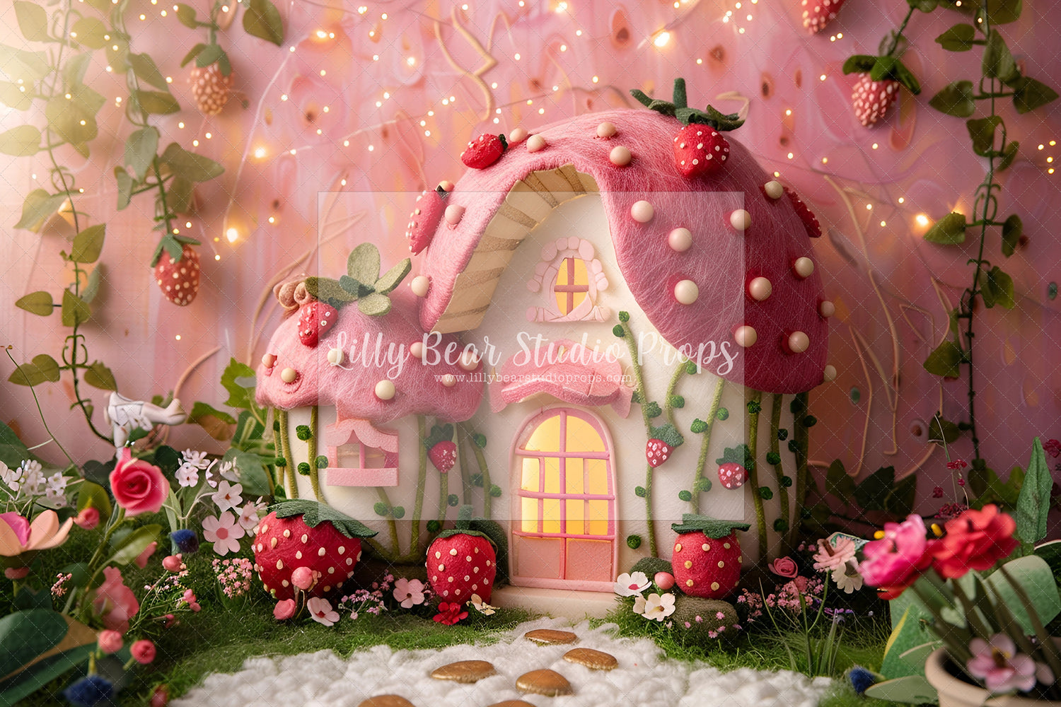 Felt Strawberry Cottage