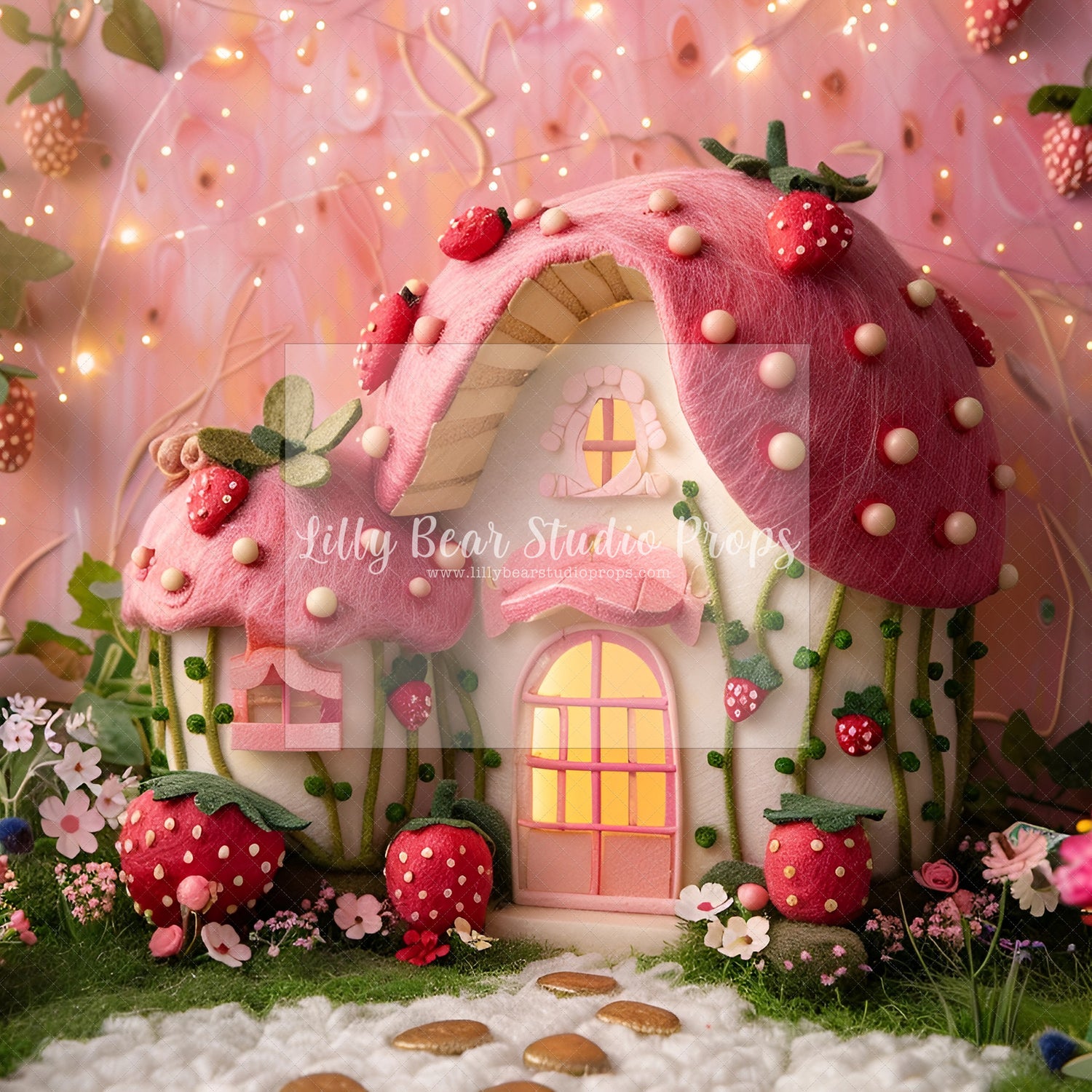 Felt Strawberry Cottage