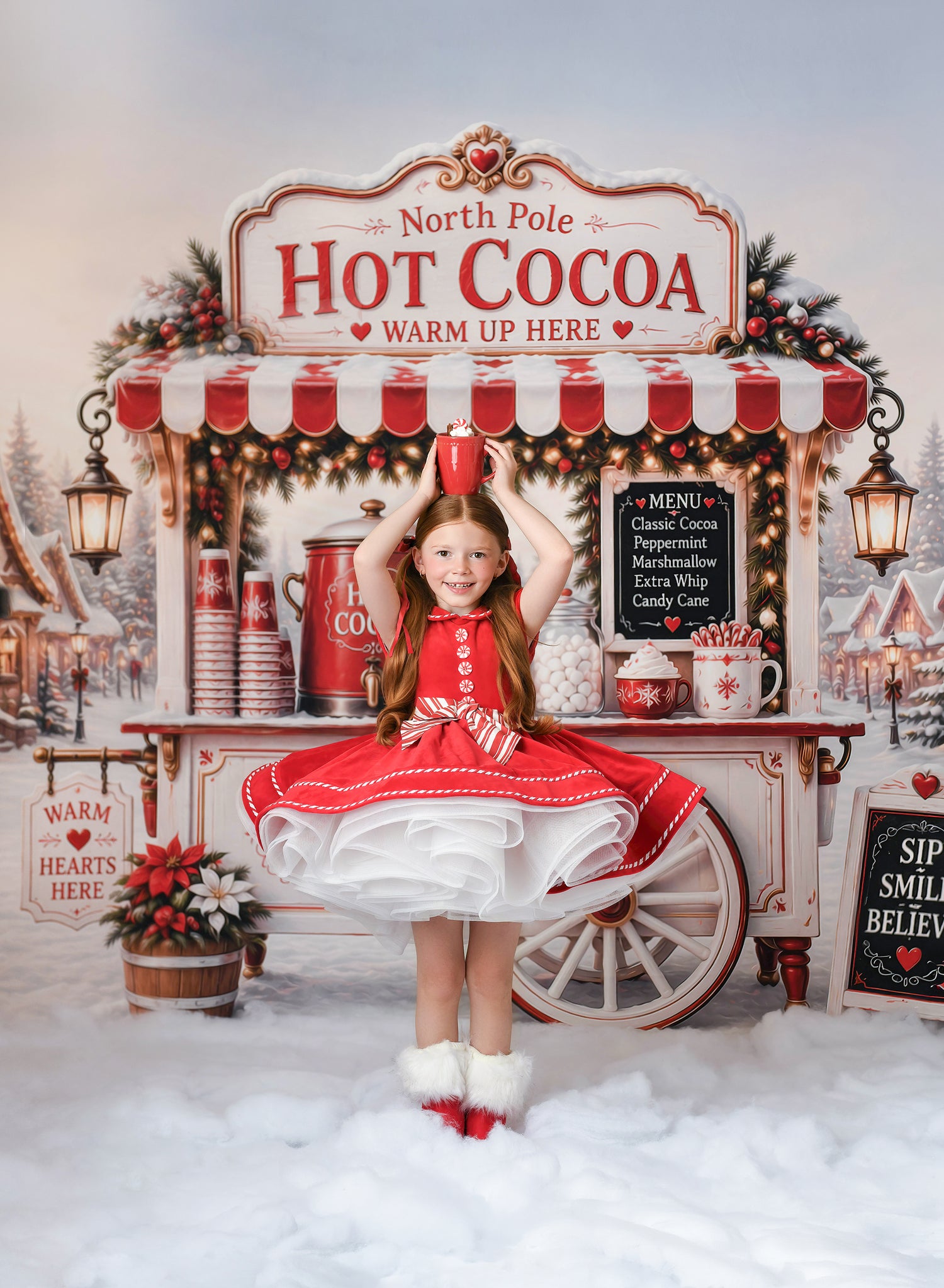 The Candy Cane Cocoa Cart - Sweep Option