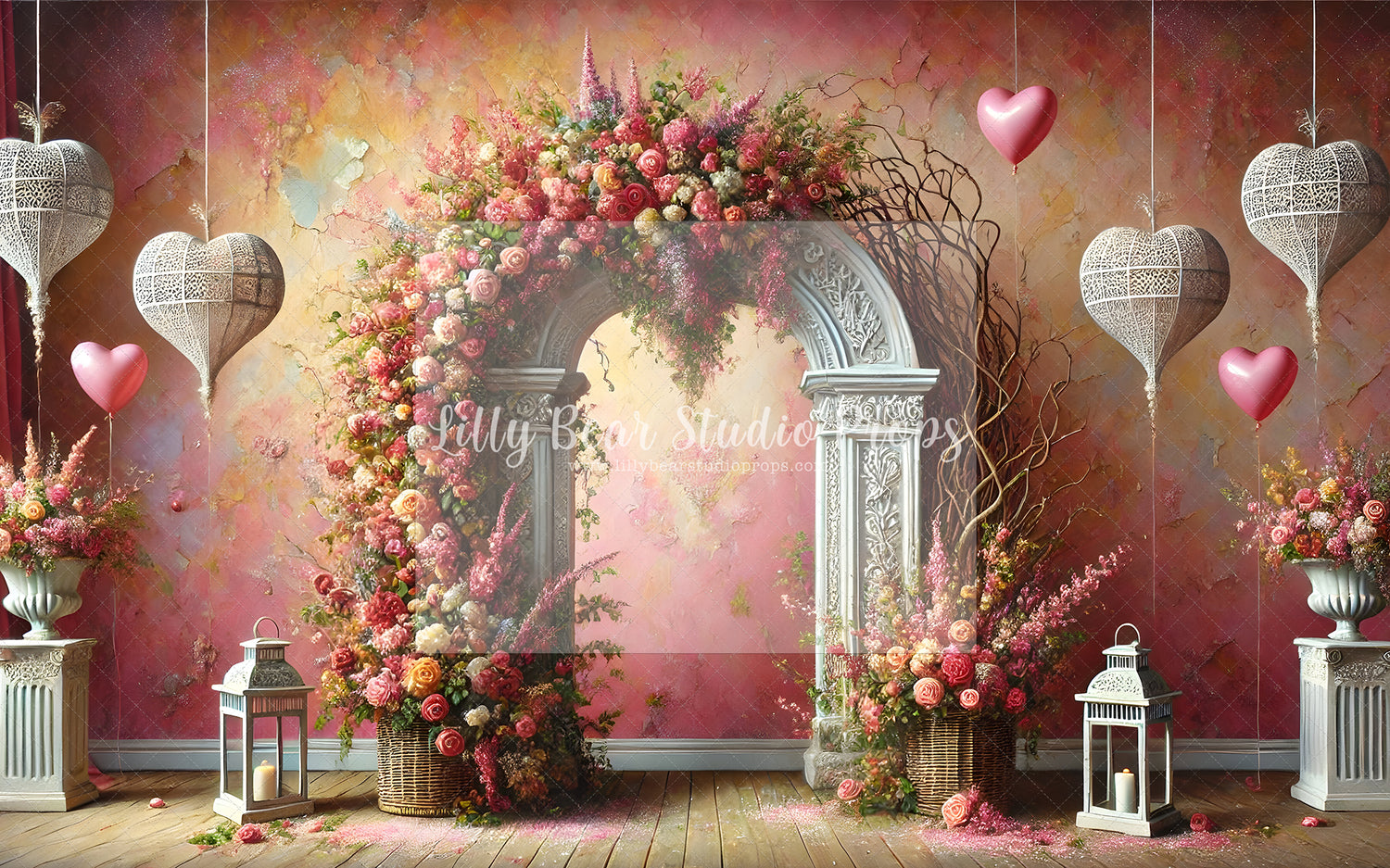 Floral Archway Hanging Heart Lantern