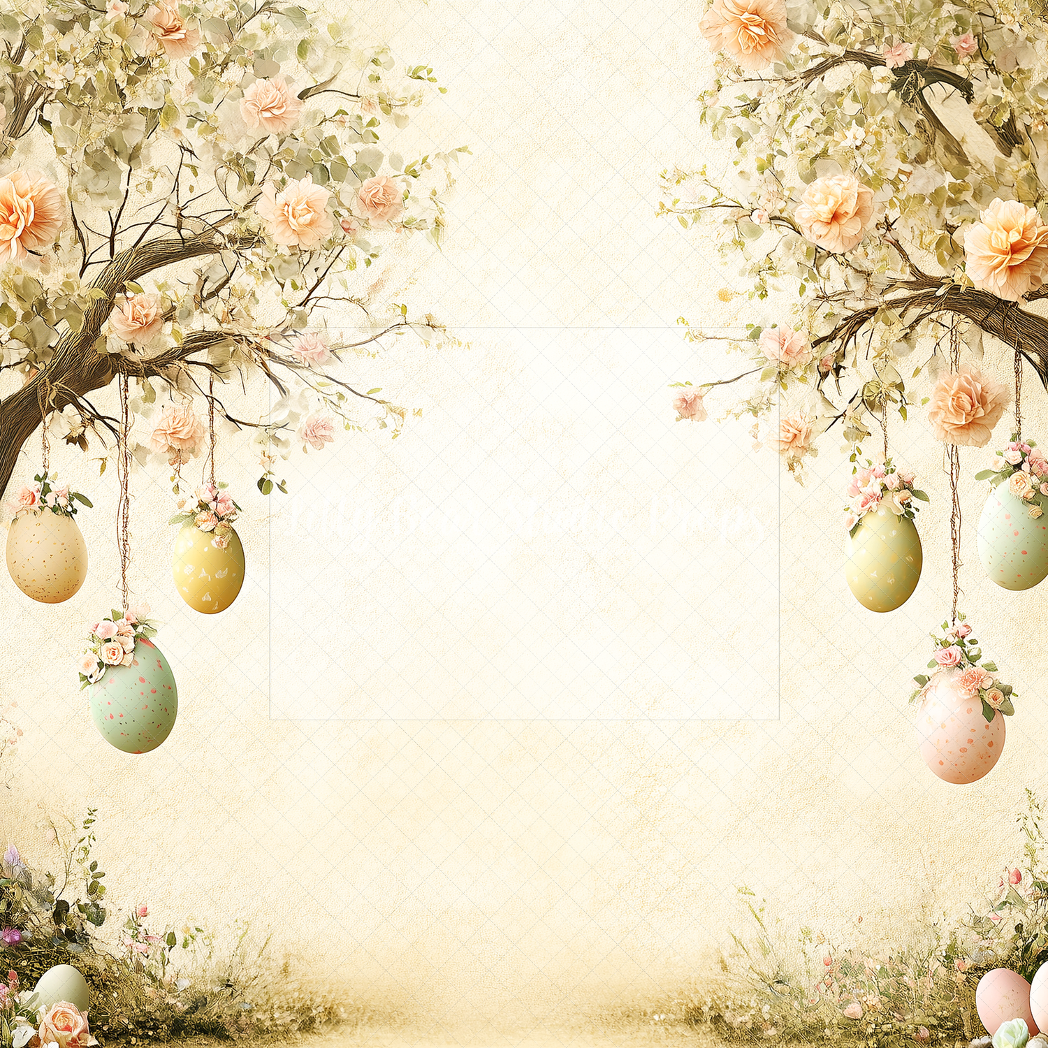 Floral Tree Easter Egg Hanging