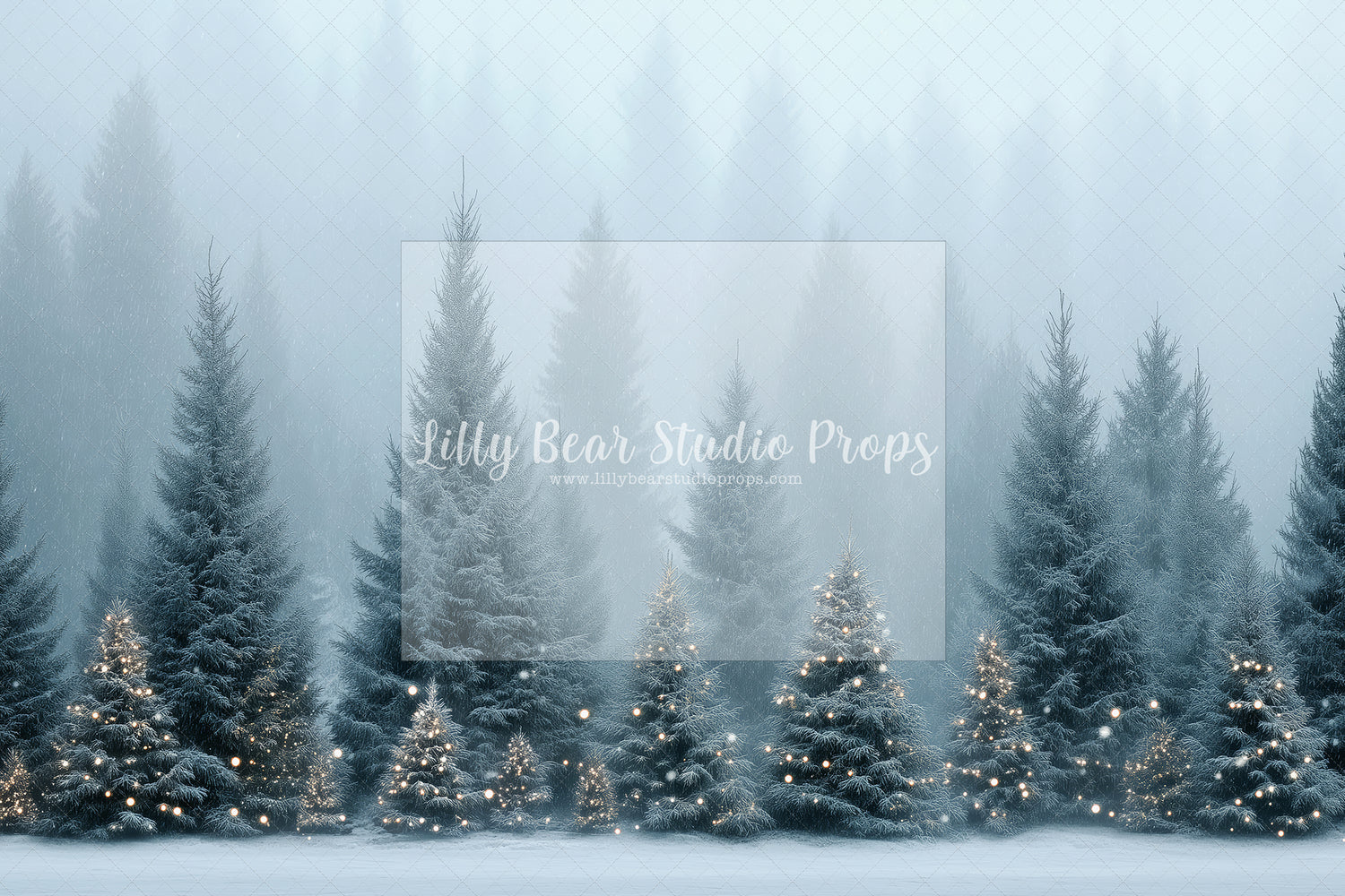 Foggy Snowy Pine Forest