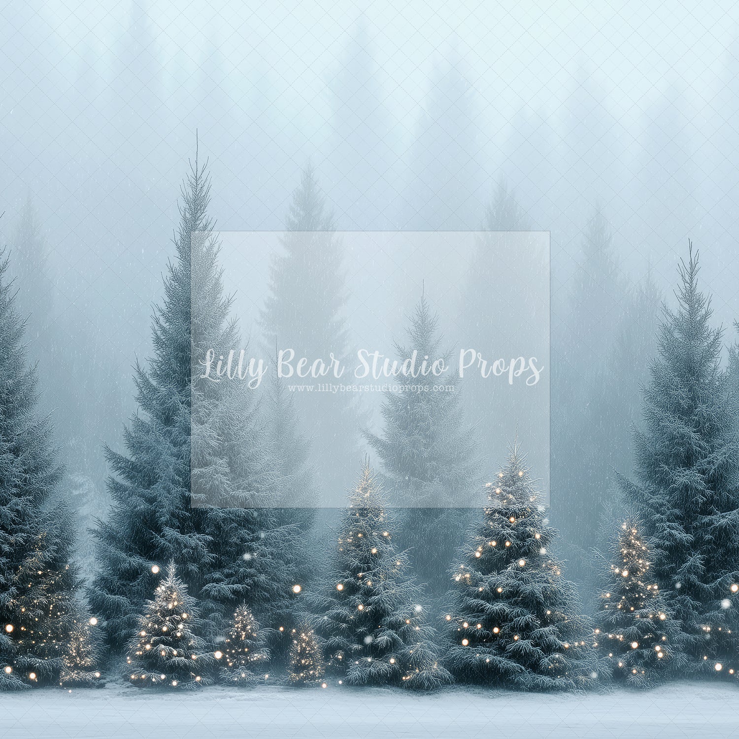 Foggy Snowy Pine Forest