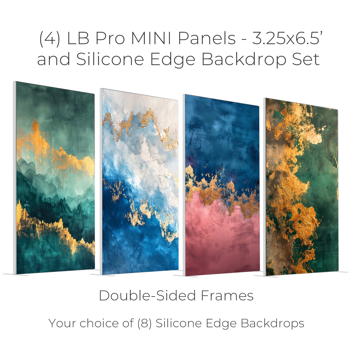 (4) LB Pro MINI 3.25x6.5' Panels & Backdrop BUNDLE (Ready To Ship)