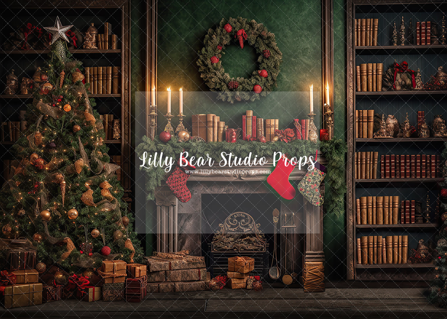 Elegant Library Fireplace