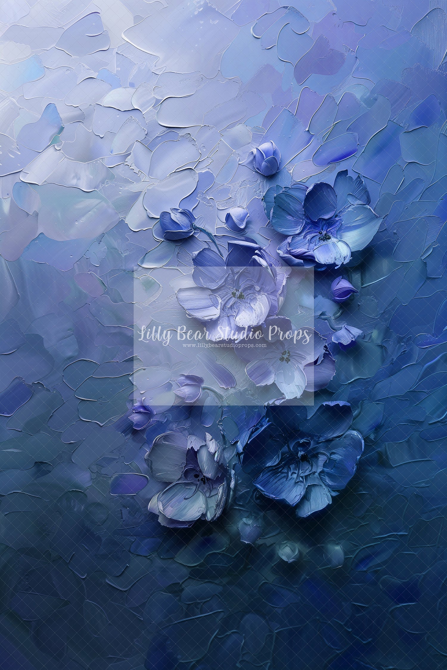 Gentian Blue Plaster Florals-Sweep Options