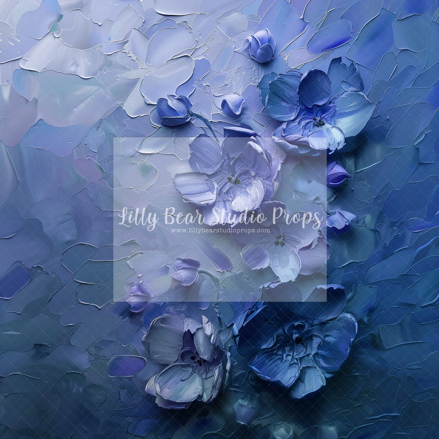 Gentian Blue Plaster Florals-Sweep Options