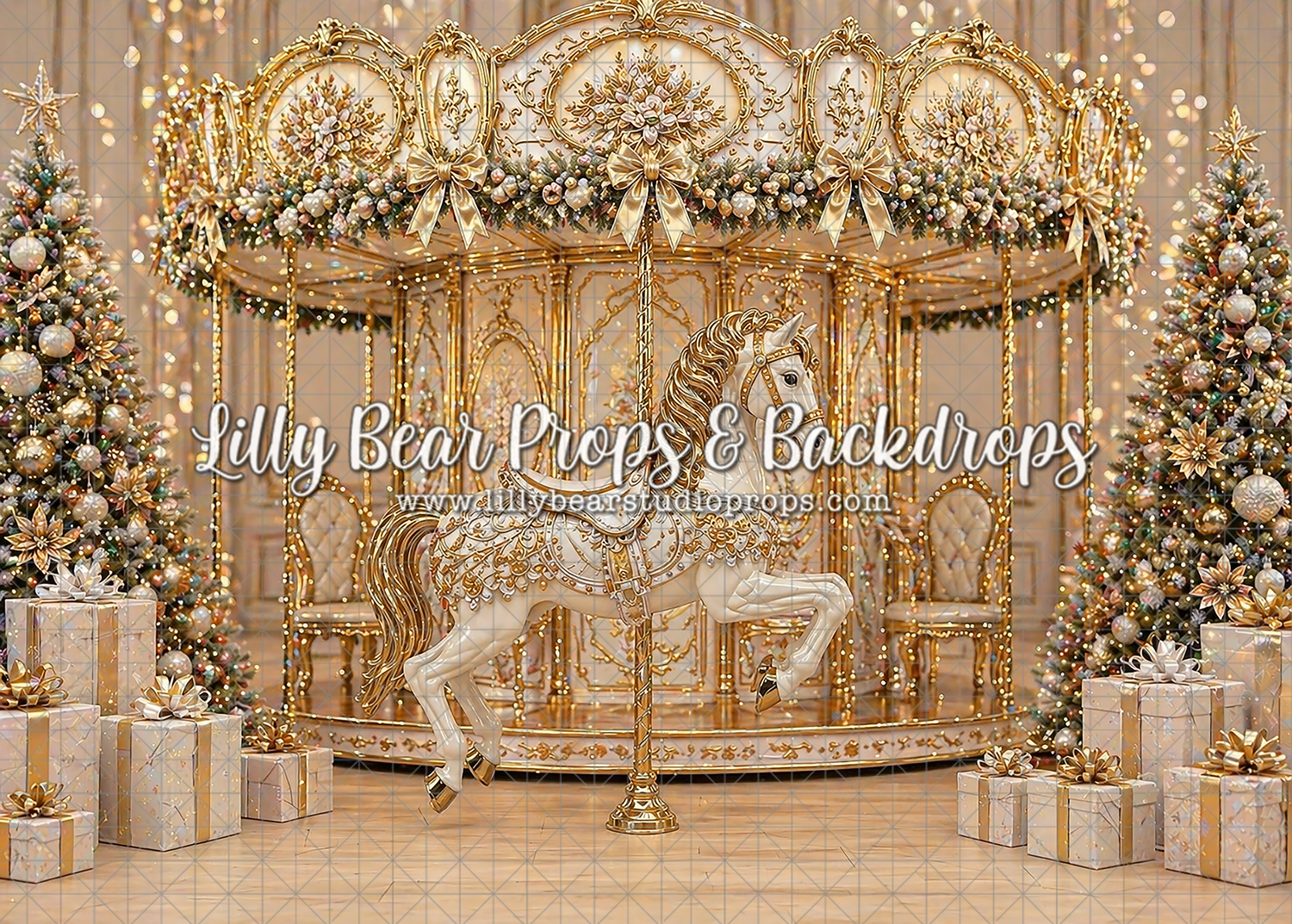 Gilded Carousel Dreams with Cream & Gold Rug Combo