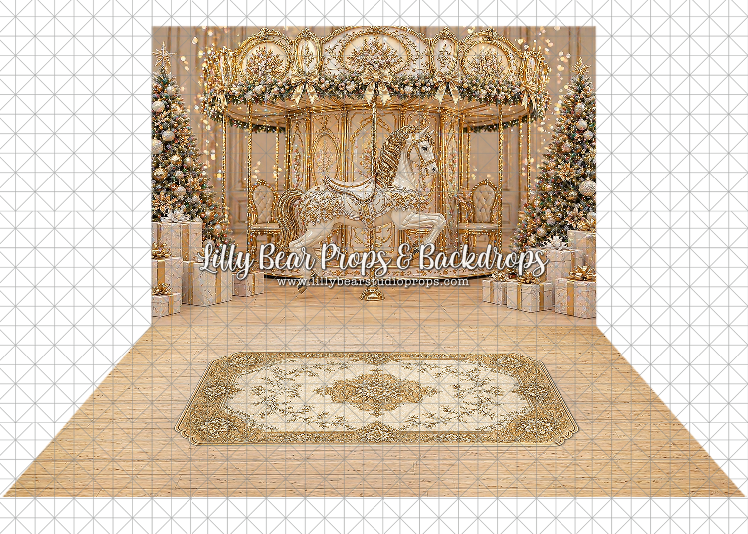 Gilded Carousel Dreams with Cream & Gold Rug Combo