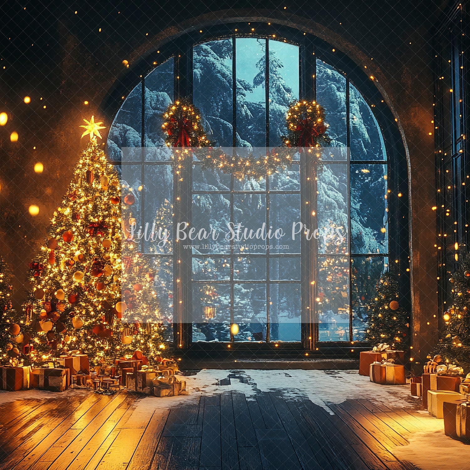 Glowing Christmas Lights Room