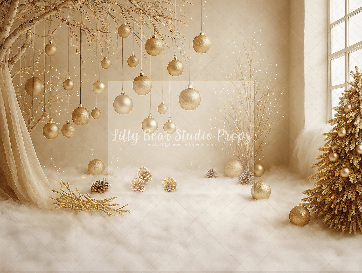 Gold Baubles on Clouds