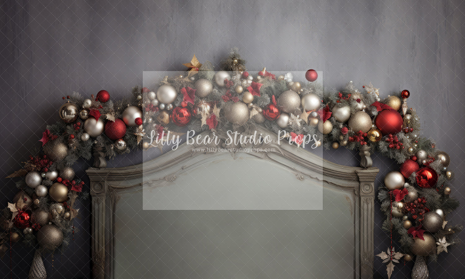 Gold & Red Bauble Christmas Headboard