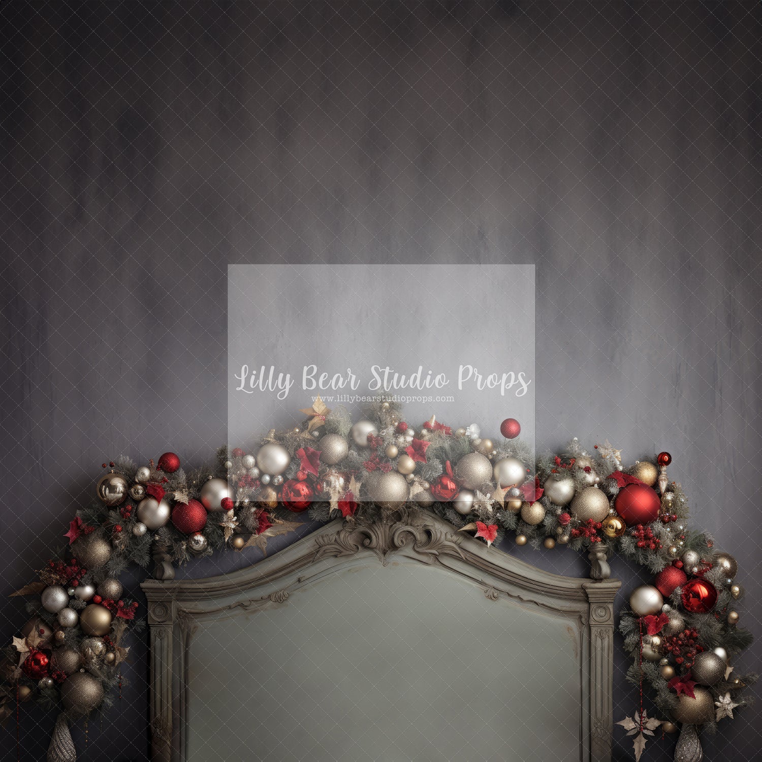 Gold & Red Bauble Christmas Headboard