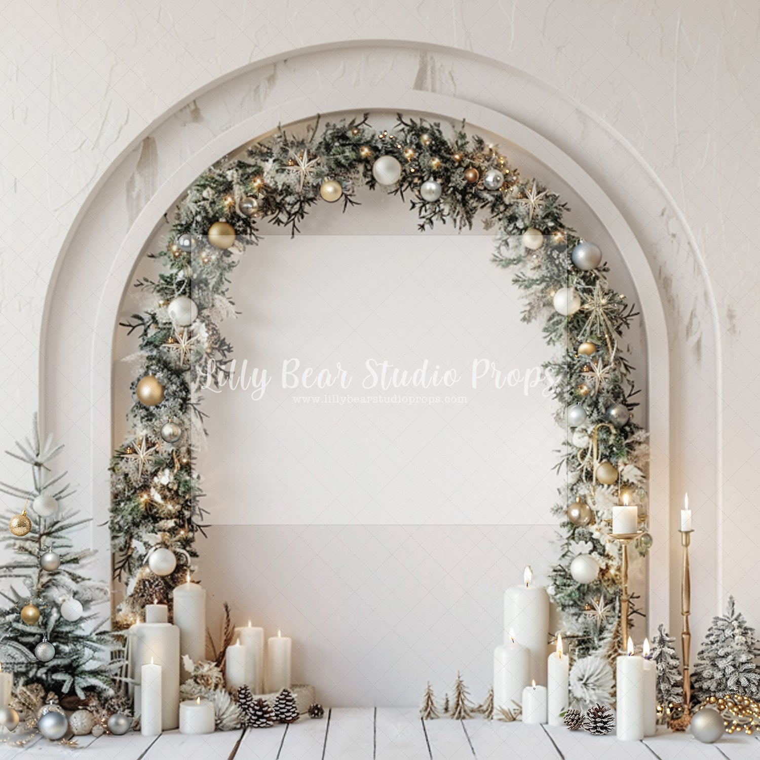 Gold & White Classic Christmas Arch