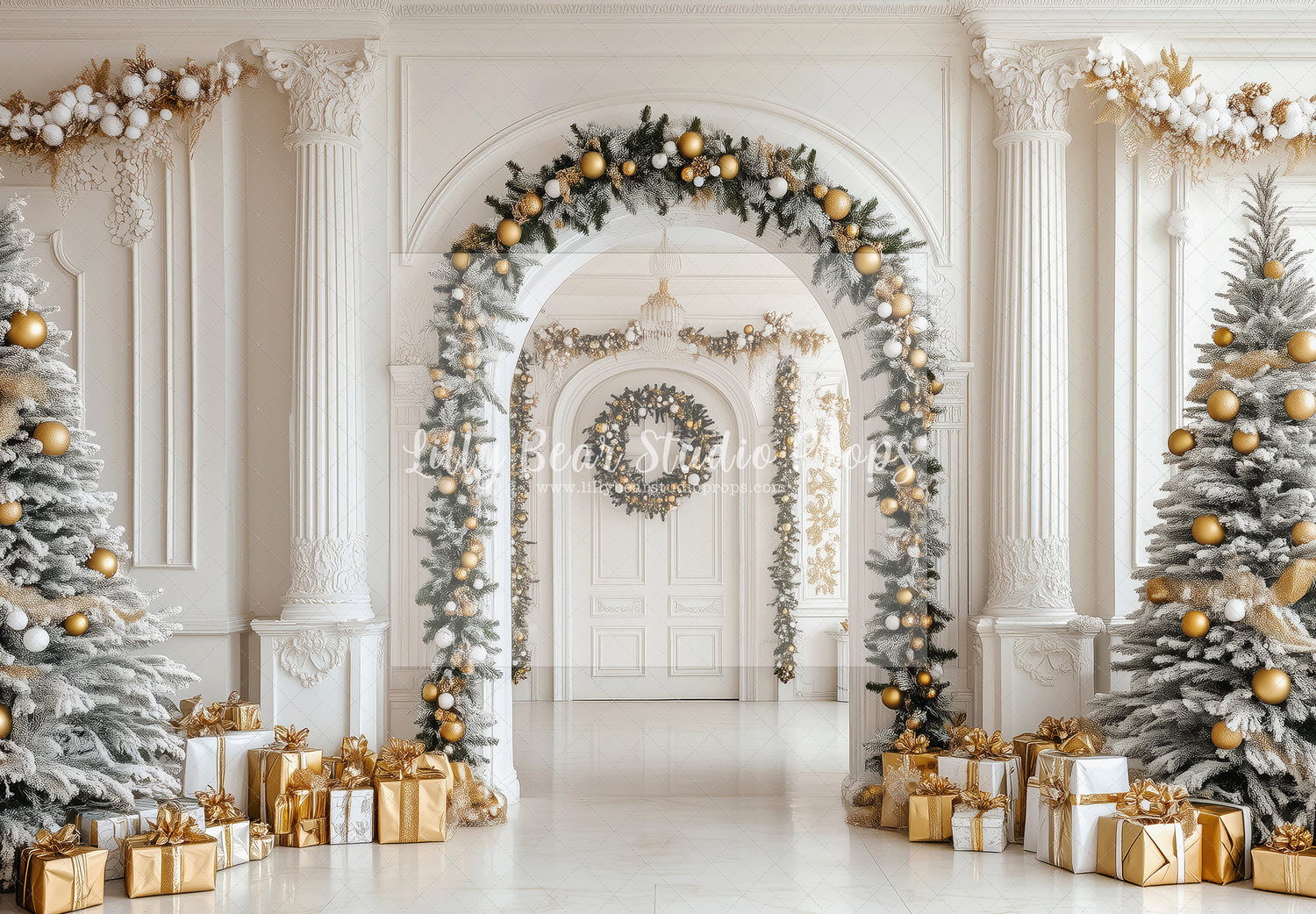 Golden Christmas Hallway