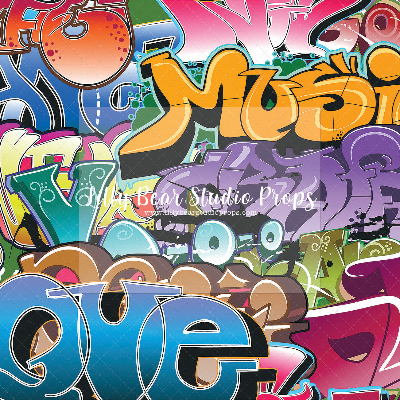 Graffiti - 96x60" Wrinkle Free Fabric RTS