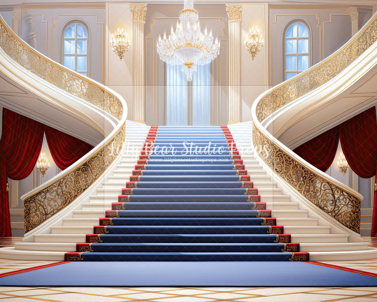 Grand Staircase Blue Carpet