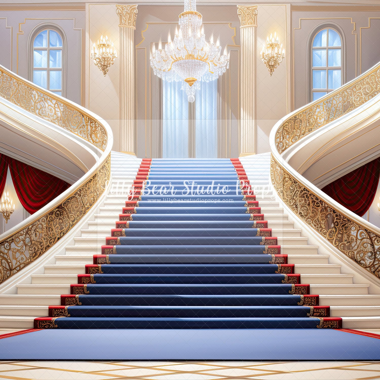 Grand Staircase Blue Carpet