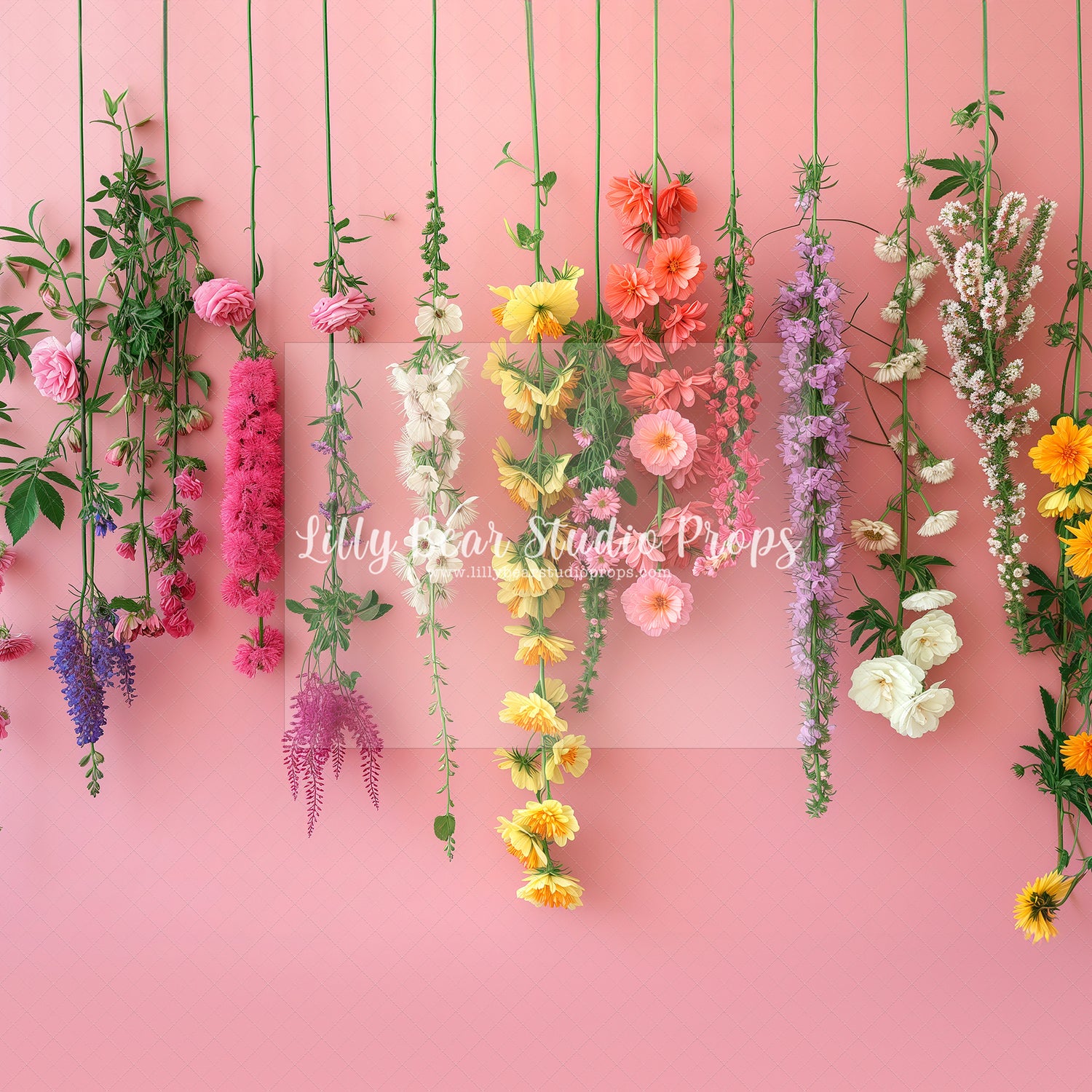 Hanging Wildflowers on Pink