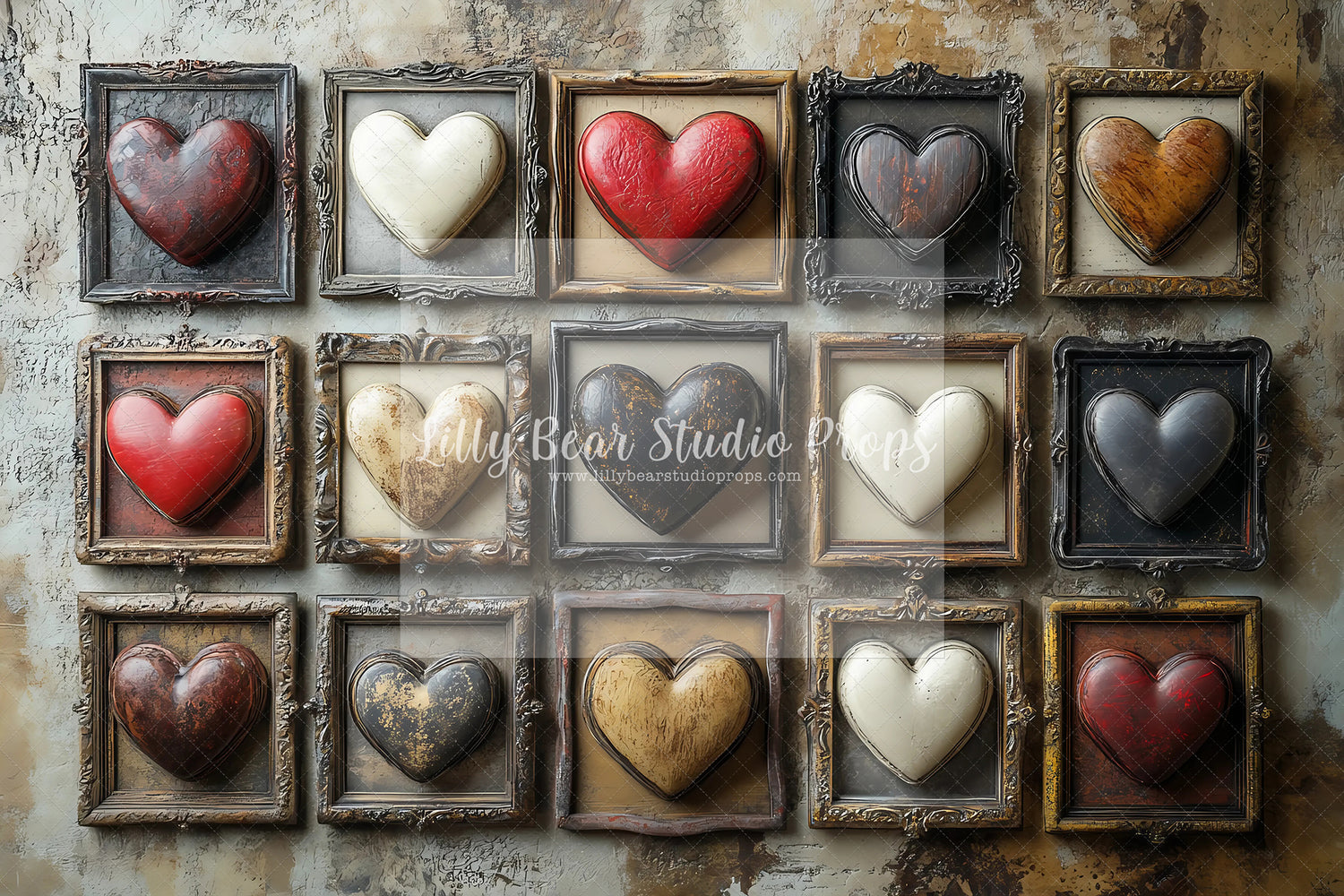 Hearts in Frames Wall